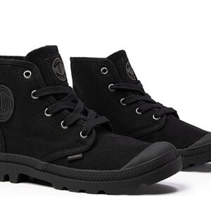 Palladium Pampa Hi-Top Lug Sole Canvas Combat Boot Triple Black Mens Size 13